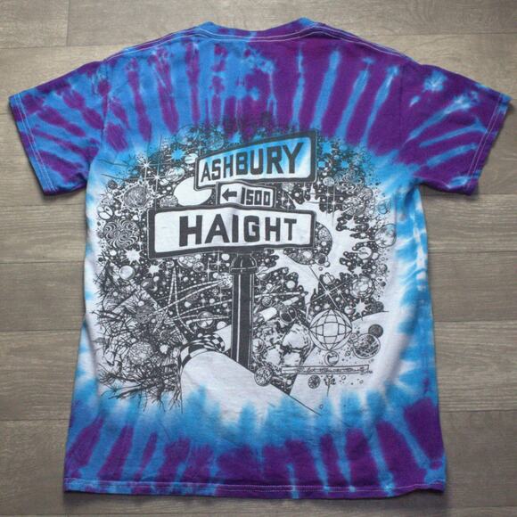 Haight/ Ashbury Blue & Purple Tie Dye Shirt Double Sided Ralph Hawke Manis - Picture 4 of 5